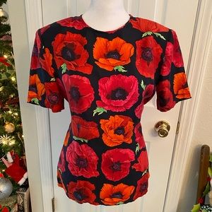 Carlisle Floral Blouse - Red and Orange